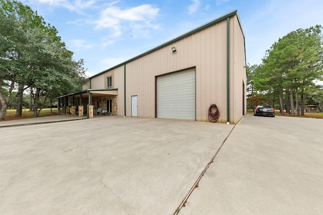 garage with a carport