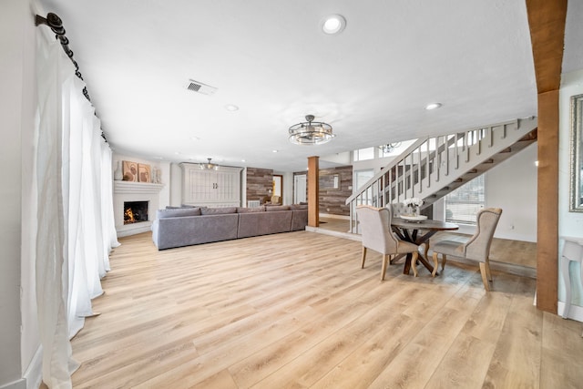 living room featuring light hardwood / wood-style flooring