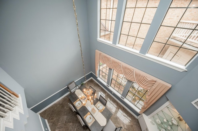 room details with a chandelier