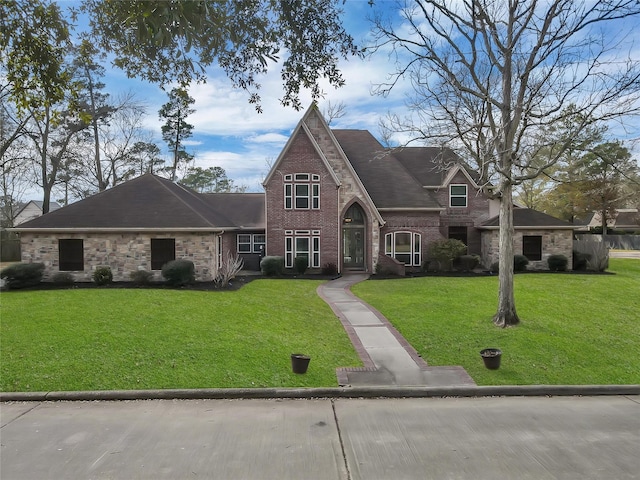 view of front of home featuring a front yard