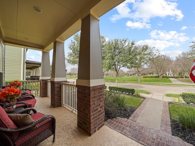 view of patio with a porch