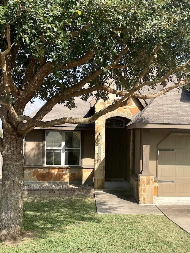 view of front facade with a garage