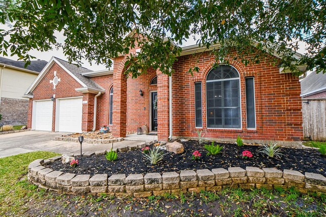 view of front of house with a garage