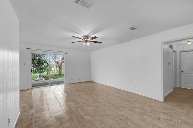 empty room with ceiling fan