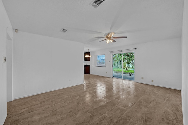 unfurnished room featuring ceiling fan