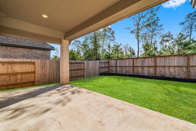 view of yard featuring a patio area