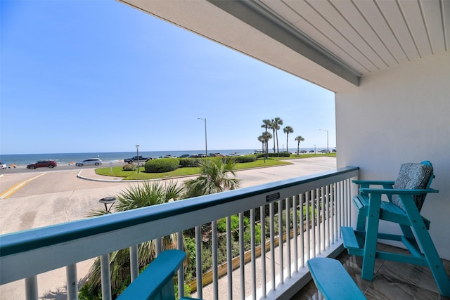 balcony with a water view