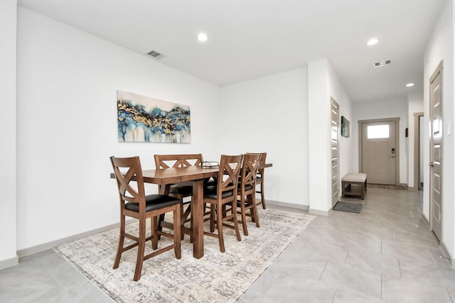 view of dining room