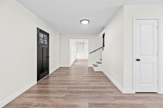 hall featuring light hardwood / wood-style floors