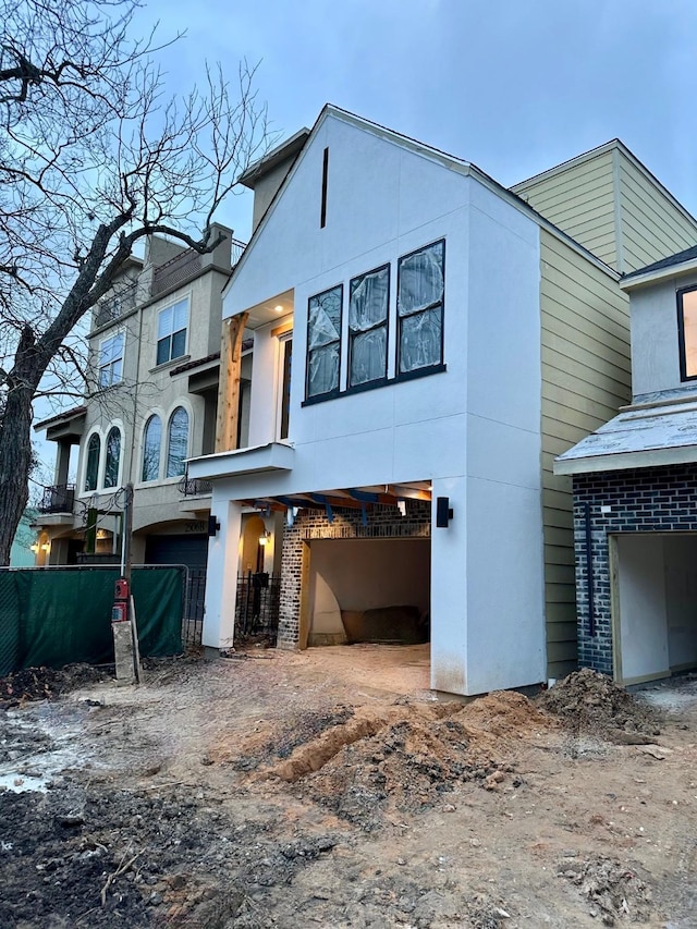 view of front of home with a garage