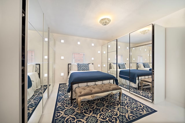 bedroom with a textured ceiling