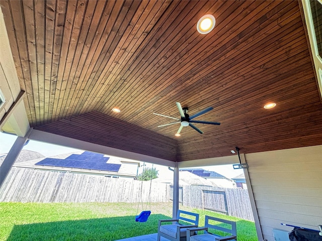 view of patio with ceiling fan