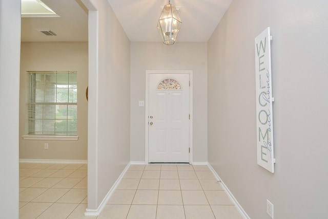 view of tiled foyer