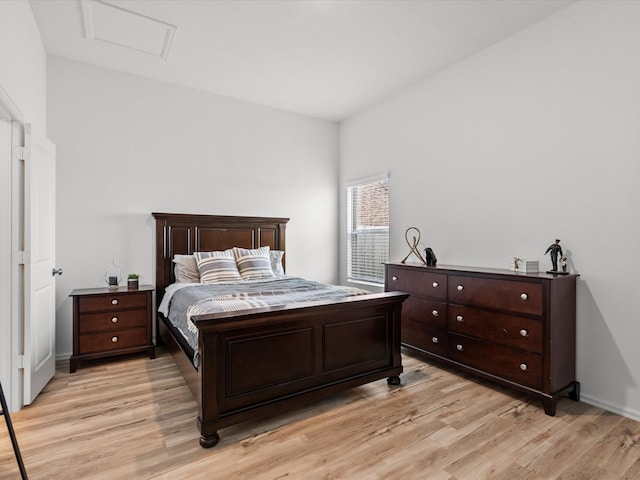 bedroom featuring light hardwood / wood-style floors