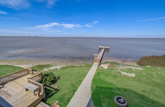 view of water feature featuring a boat dock