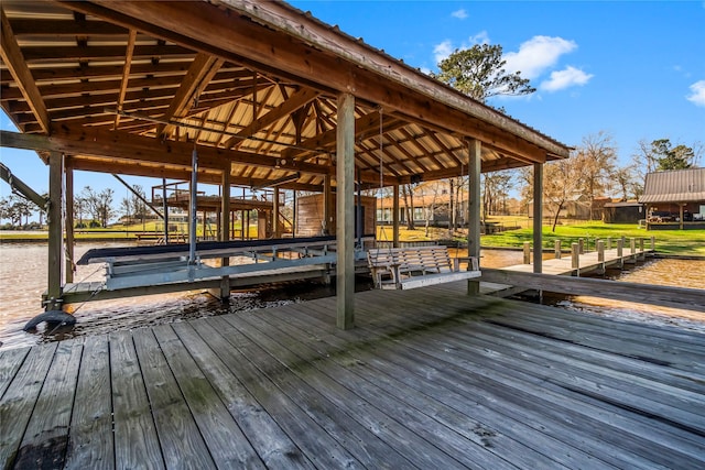 view of dock area