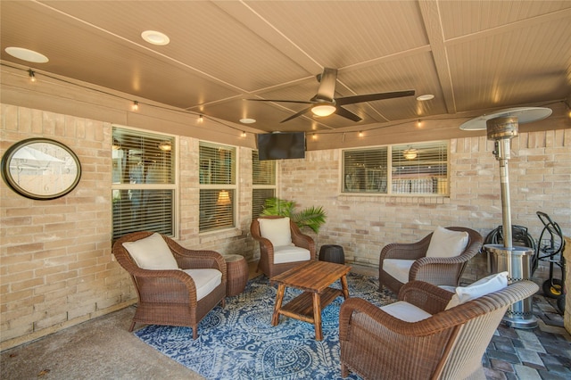 view of patio / terrace with outdoor lounge area and ceiling fan