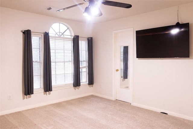 10722 Trail Ridge Dr, Houston, TX 77064 - unfurnished room with ceiling fan, light colored carpet, and baseboards