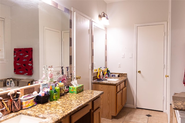 10722 Trail Ridge Dr, Houston, TX 77064 - bathroom with vanity and tile patterned floors