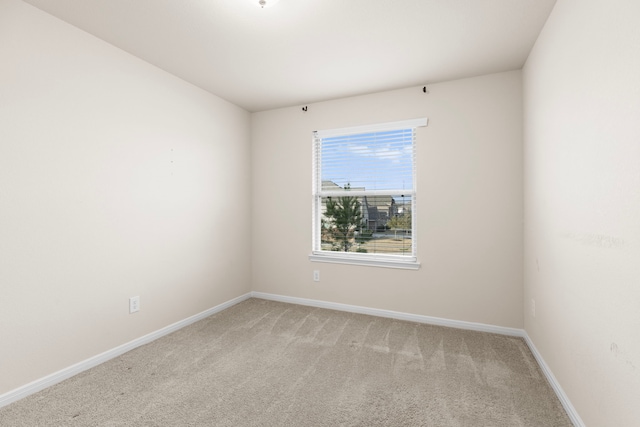 spare room featuring light carpet