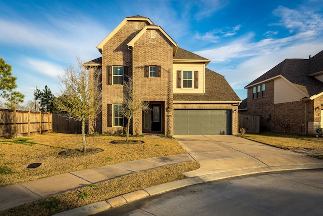 view of front of home with a garage