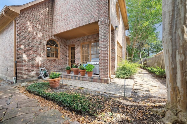 view of patio with grilling area