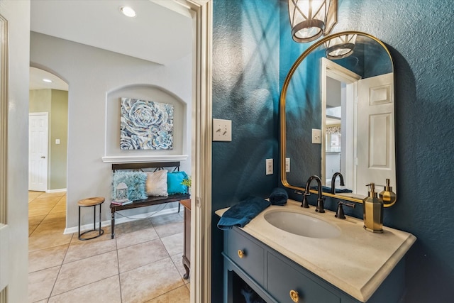 bathroom featuring tile patterned floors and vanity