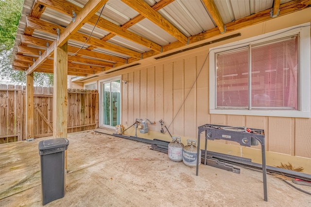 view of patio / terrace featuring fence