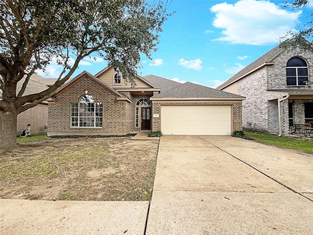 view of front of house with a garage