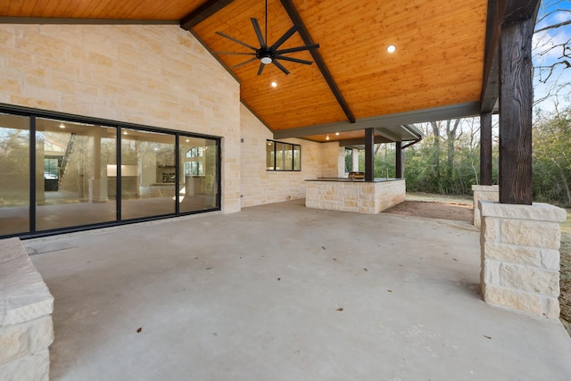 view of patio with ceiling fan