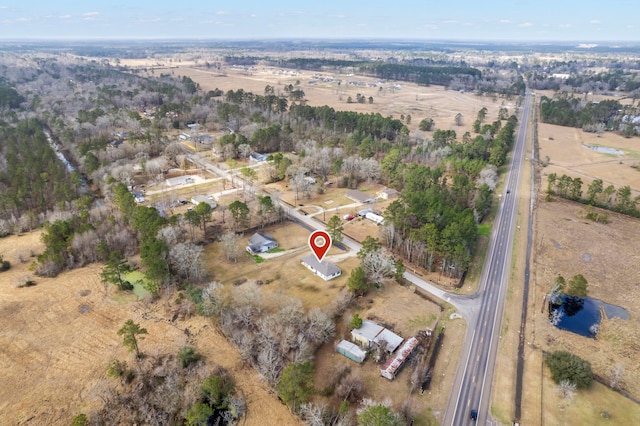 aerial view with a rural view