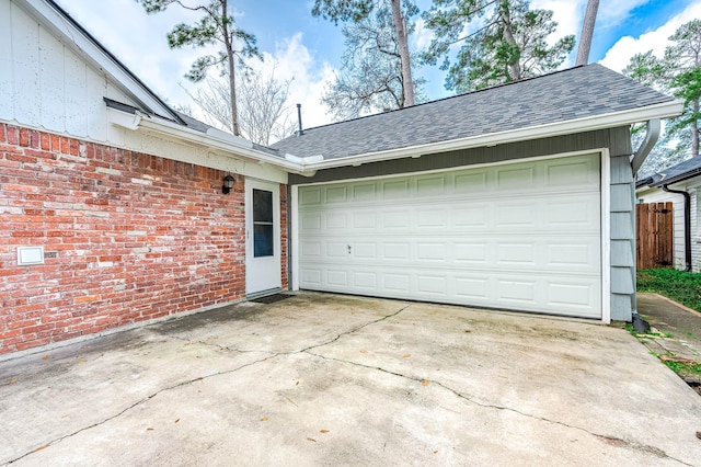 view of garage