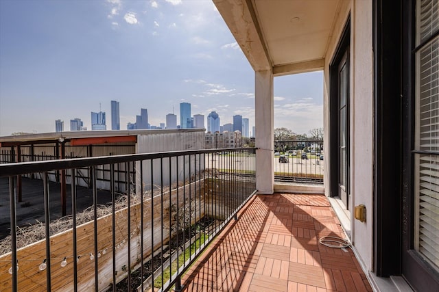 balcony with a view of city