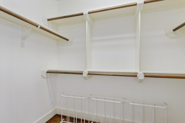 spacious closet featuring wood finished floors