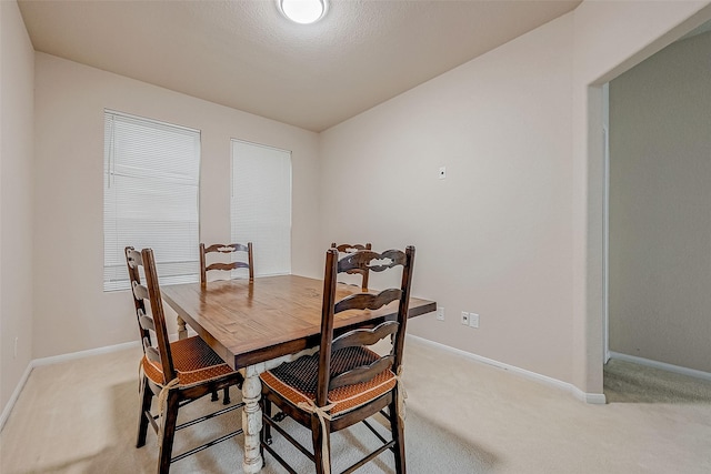 view of carpeted dining space