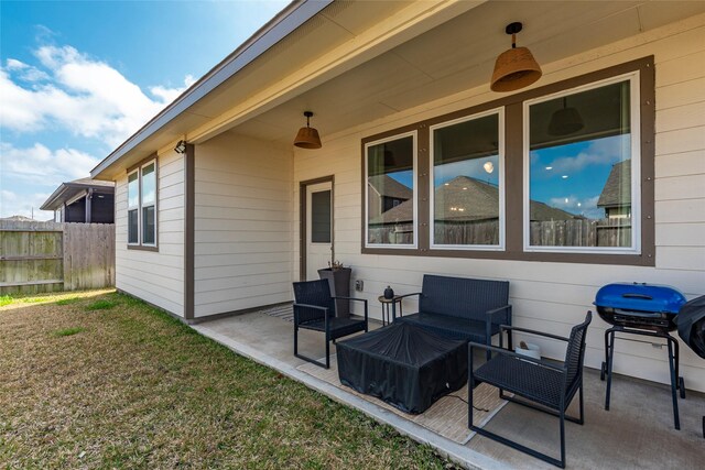 2230 Sand Lily Dr, Texas City, TX 77568 - view of patio / terrace featuring fence and an outdoor hangout area
