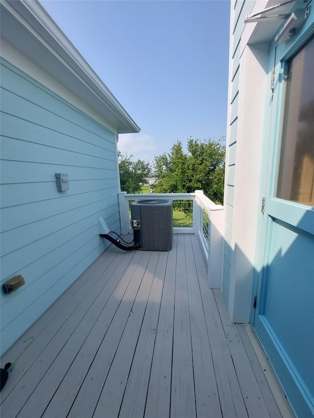 wooden terrace with central AC