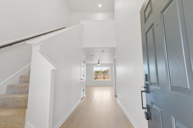 hallway featuring light hardwood / wood-style floors