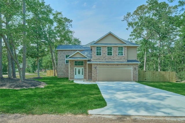 110 Broken Wheel Cir, Conroe, TX 77316 - view of front of house featuring a garage, driveway, and brick siding