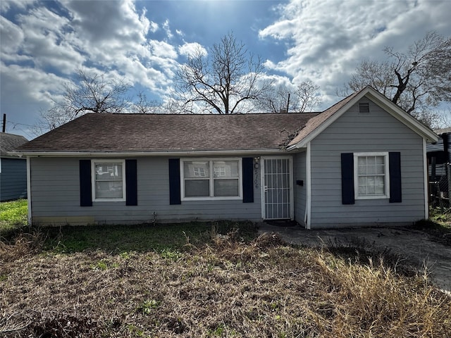 view of single story home