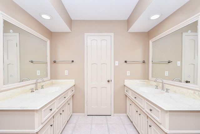 bathroom featuring vanity and tile patterned floors