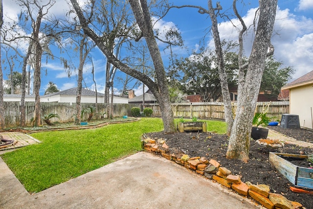 view of yard with a patio area