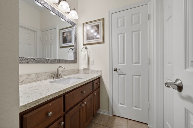 bathroom featuring vanity and tile patterned floors