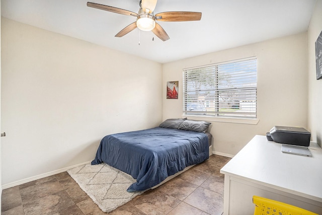 bedroom with ceiling fan