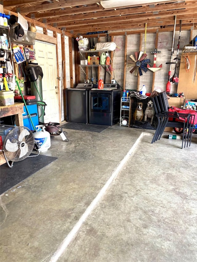 garage featuring separate washer and dryer