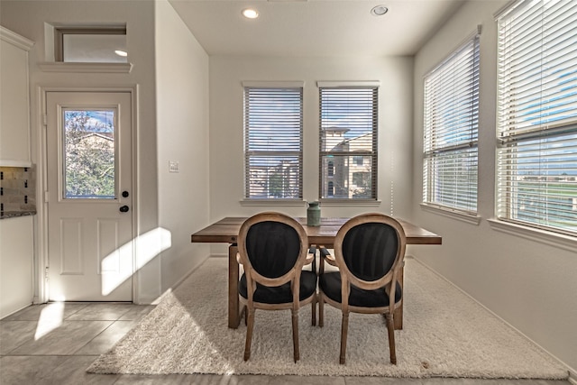 view of tiled dining space