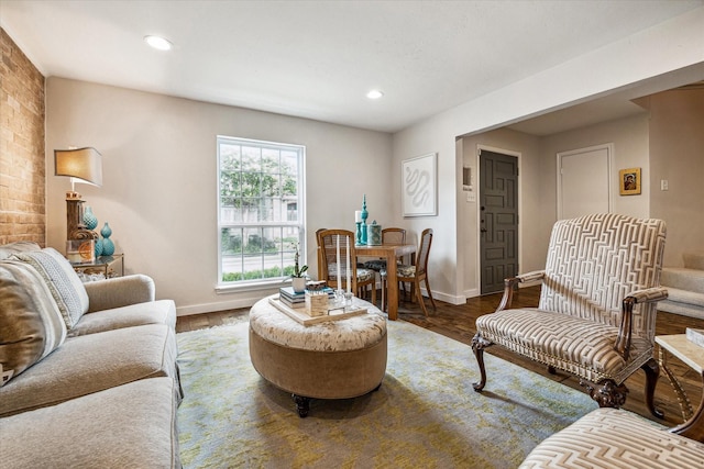 7533 Del Monte Dr, Houston, TX 77063 - living area featuring recessed lighting, baseboards, and wood finished floors