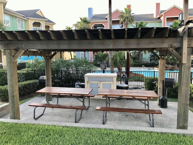 view of patio with a pergola