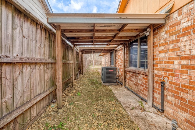 view of yard featuring cooling unit