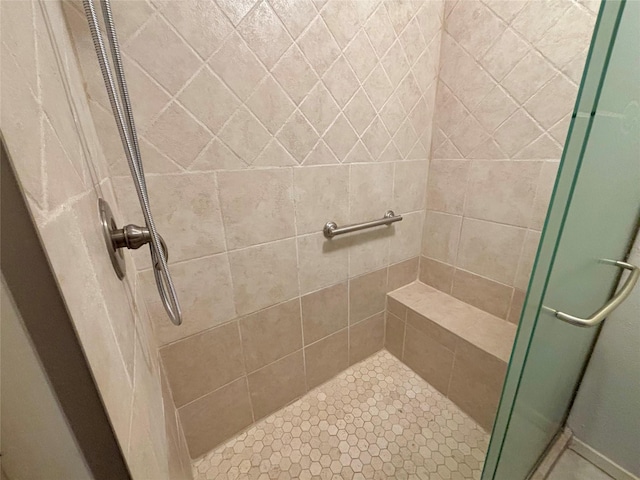 full bathroom featuring a stall shower